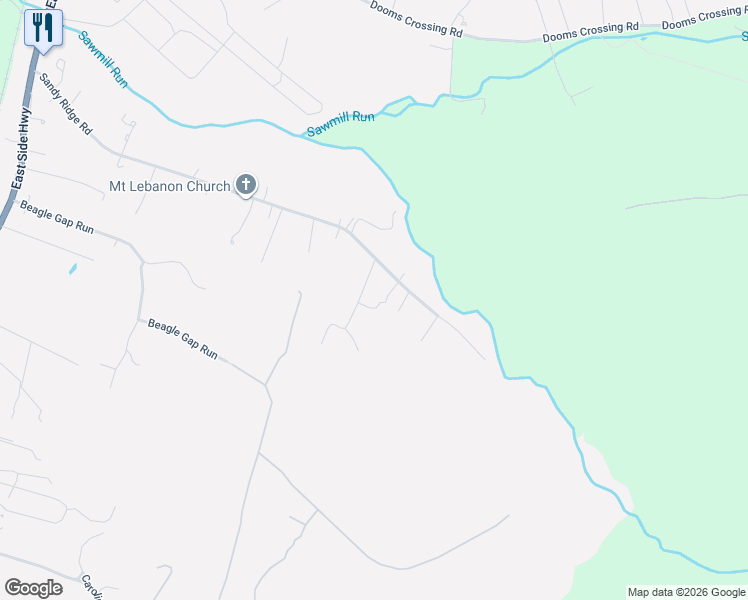 map of restaurants, bars, coffee shops, grocery stores, and more near 89 Gilbert Lane in Waynesboro