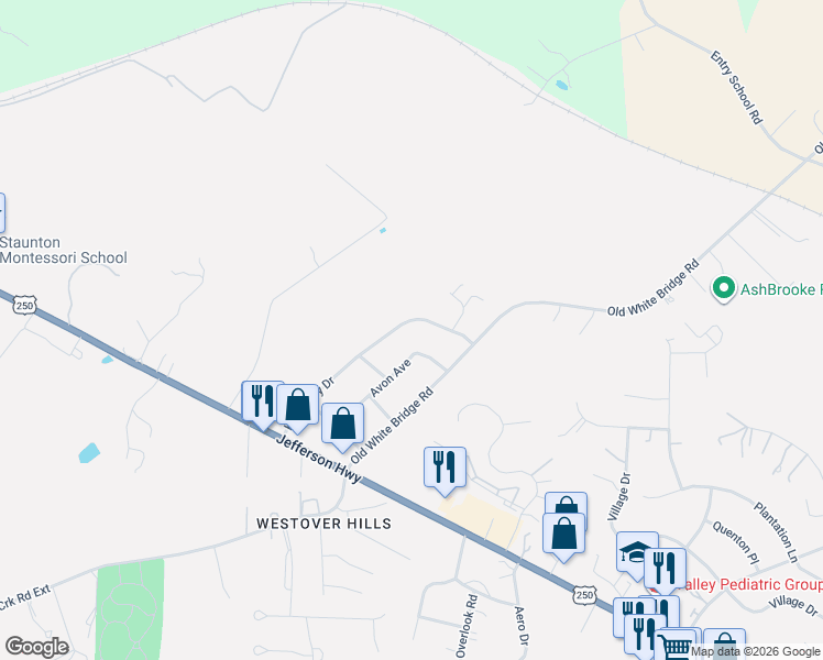 map of restaurants, bars, coffee shops, grocery stores, and more near 97-185 State Route 1001 in Waynesboro