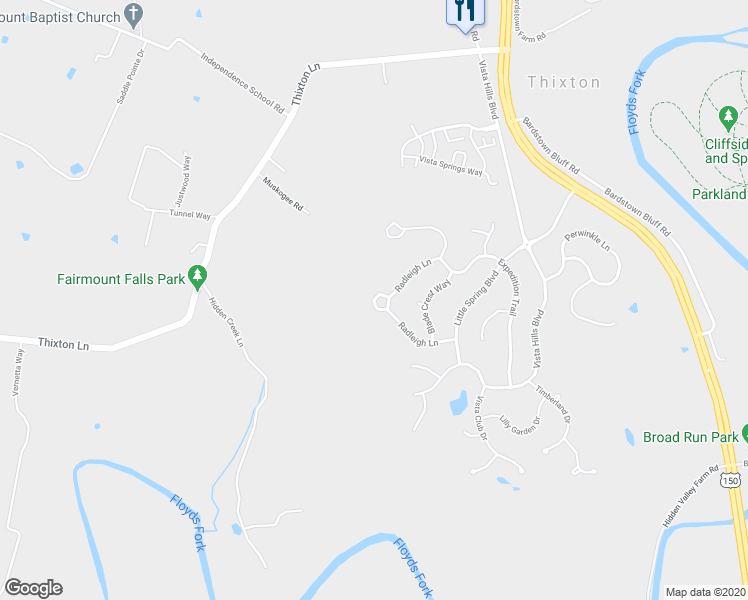 map of restaurants, bars, coffee shops, grocery stores, and more near 11300 Valley Cove Circle in Louisville