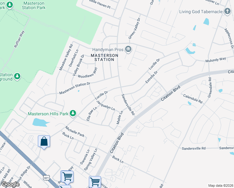 map of restaurants, bars, coffee shops, grocery stores, and more near 463 Estrella Drive in Lexington