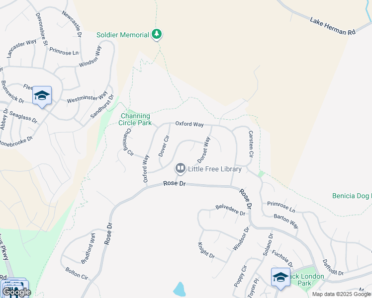 map of restaurants, bars, coffee shops, grocery stores, and more near 850 Leeds Court in Benicia