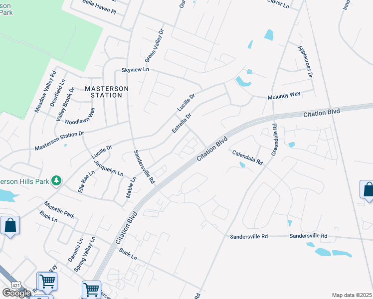 map of restaurants, bars, coffee shops, grocery stores, and more near 2700 Magnolia Springs Drive in Lexington