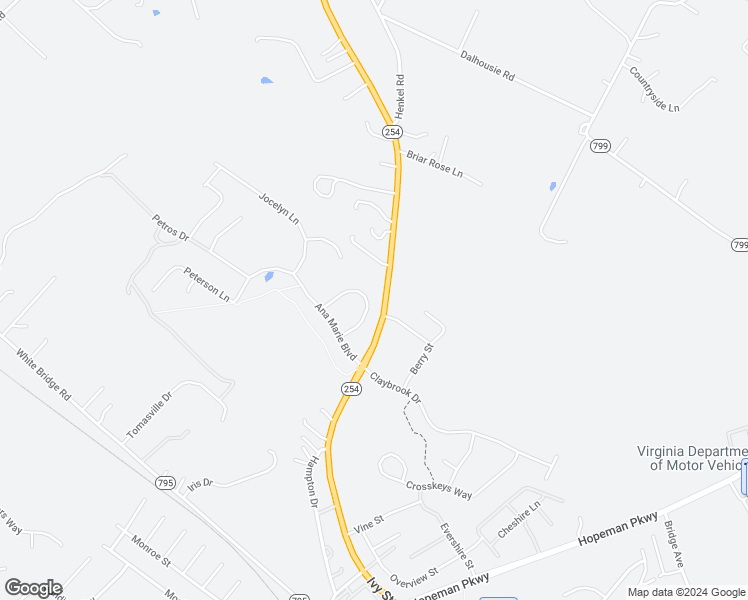 map of restaurants, bars, coffee shops, grocery stores, and more near 27 Stoney Creek Circle in Waynesboro