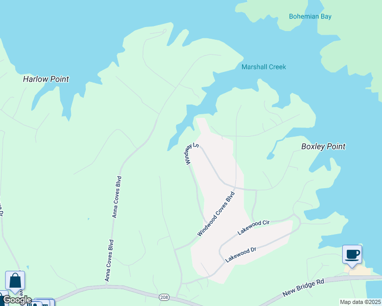 map of restaurants, bars, coffee shops, grocery stores, and more near 340 Windway Lane in Mineral