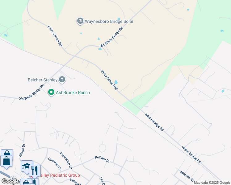 map of restaurants, bars, coffee shops, grocery stores, and more near 82 Entry School Road in Waynesboro