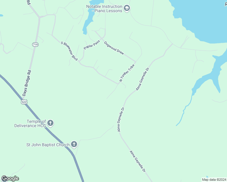 map of restaurants, bars, coffee shops, grocery stores, and more near South Timber Tribe in Louisa County