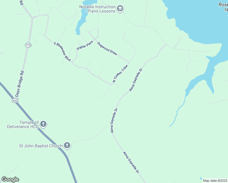 map of restaurants, bars, coffee shops, grocery stores, and more near South Timber Tribe in Louisa County