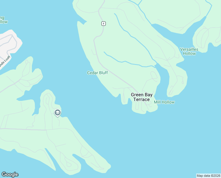 map of restaurants, bars, coffee shops, grocery stores, and more near State Highway F in Sunrise Beach