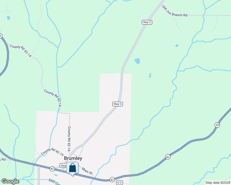 map of restaurants, bars, coffee shops, grocery stores, and more near 813-857 State Highway C in Brumley