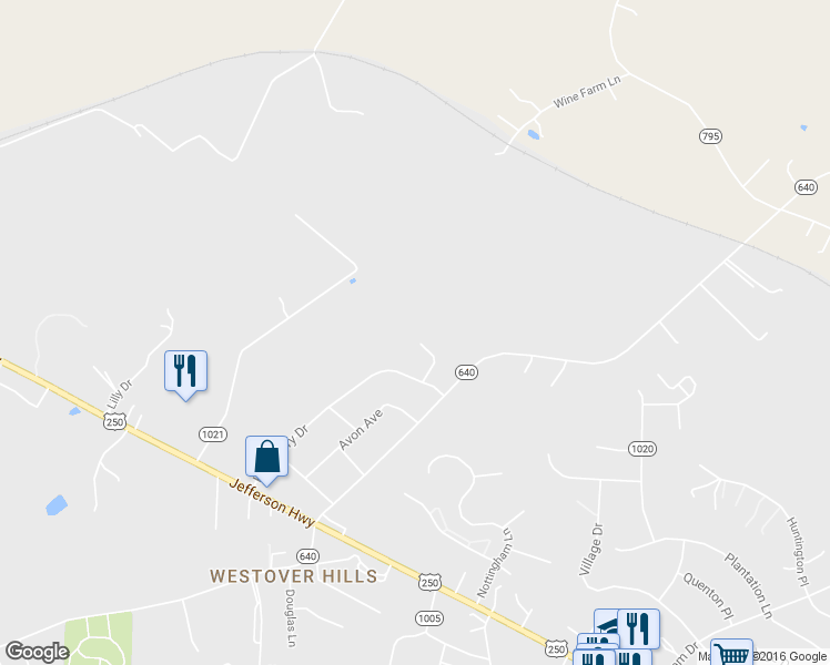map of restaurants, bars, coffee shops, grocery stores, and more near 43 Beverley Court in Waynesboro