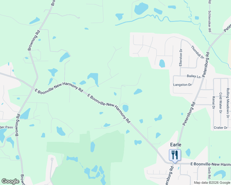 map of restaurants, bars, coffee shops, grocery stores, and more near 12624 Bataan Lane in Evansville