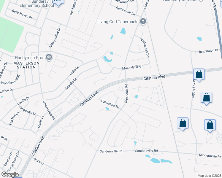map of restaurants, bars, coffee shops, grocery stores, and more near 2445 Fieldrush Road in Lexington