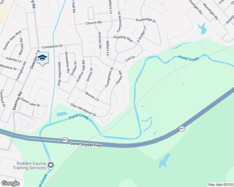 map of restaurants, bars, coffee shops, grocery stores, and more near 11105 Stalwert Place in Louisville