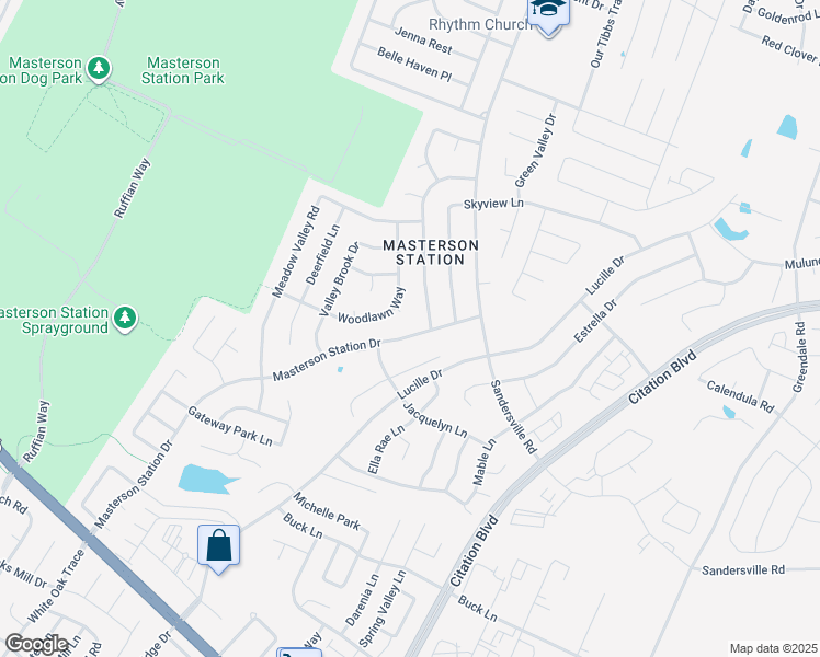 map of restaurants, bars, coffee shops, grocery stores, and more near 353 Masterson Station Drive in Lexington