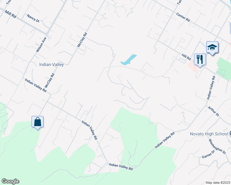 map of restaurants, bars, coffee shops, grocery stores, and more near 459 Ridge Road in Novato