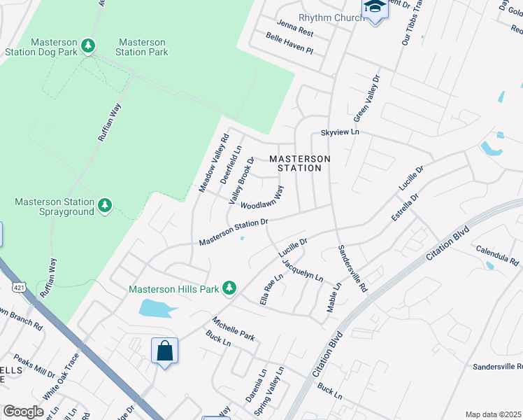 map of restaurants, bars, coffee shops, grocery stores, and more near 329 Masterson Station Drive in Lexington
