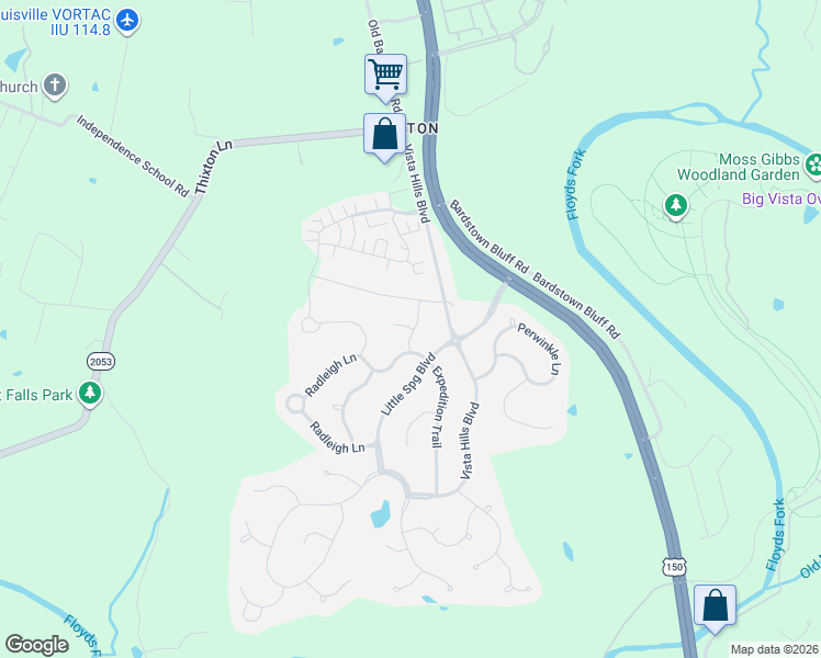 map of restaurants, bars, coffee shops, grocery stores, and more near 11011 Lavender Way in Louisville