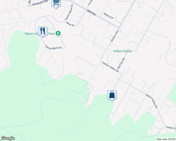 map of restaurants, bars, coffee shops, grocery stores, and more near 477 Wilson Avenue in Novato