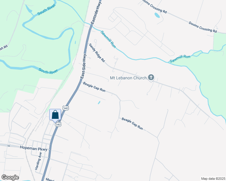 map of restaurants, bars, coffee shops, grocery stores, and more near 106 Beagle Gap Run in Waynesboro