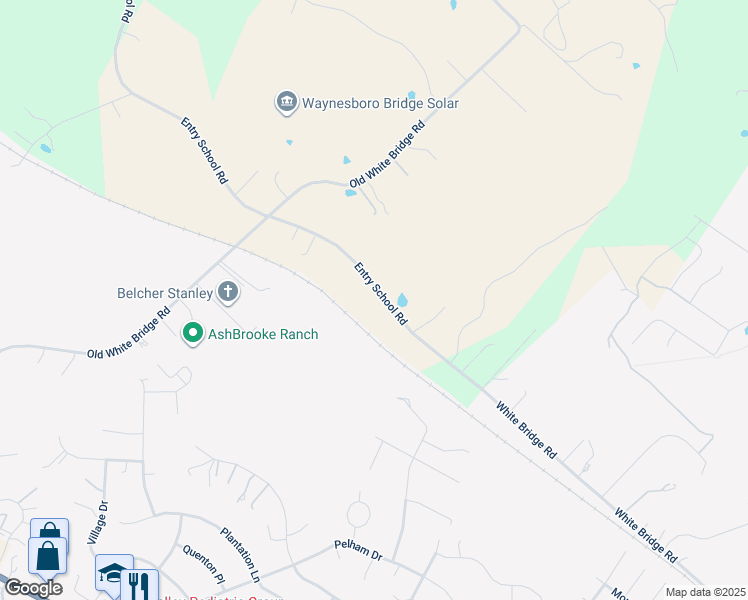 map of restaurants, bars, coffee shops, grocery stores, and more near 82 Entry School Road in Waynesboro