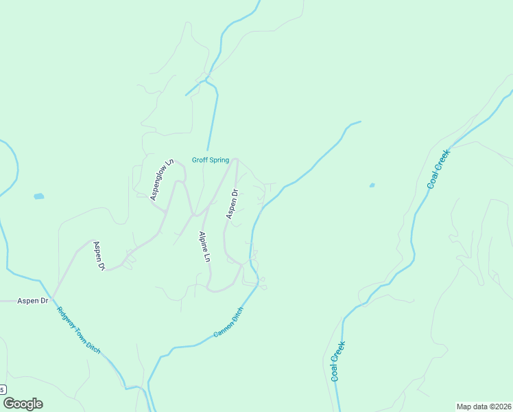 map of restaurants, bars, coffee shops, grocery stores, and more near 245 Valley View Road in Ridgway