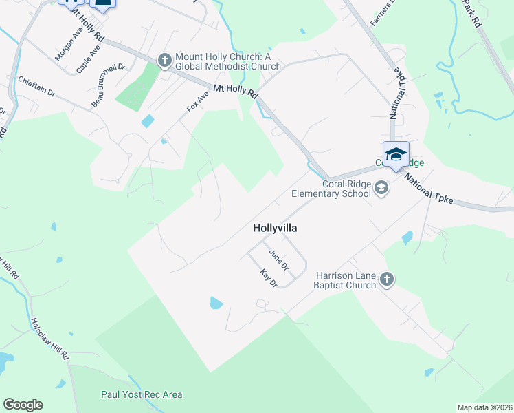 map of restaurants, bars, coffee shops, grocery stores, and more near in Hollyvilla