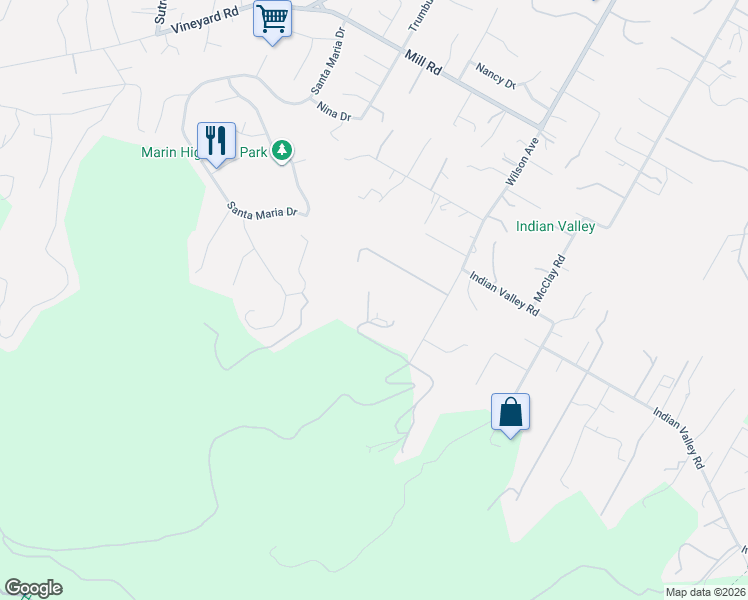 map of restaurants, bars, coffee shops, grocery stores, and more near 485 Wilson Avenue in Novato