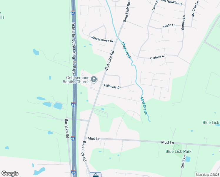map of restaurants, bars, coffee shops, grocery stores, and more near 3613 Hillcross Drive in Louisville