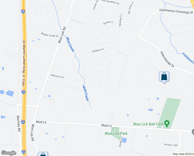 map of restaurants, bars, coffee shops, grocery stores, and more near 3908 Hillcross Drive in Louisville