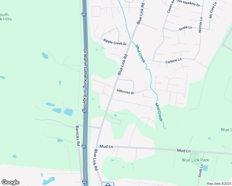 map of restaurants, bars, coffee shops, grocery stores, and more near 3613 Hillcross Drive in Louisville