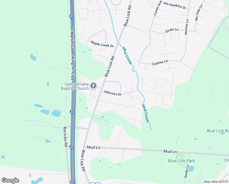 map of restaurants, bars, coffee shops, grocery stores, and more near 4113 Blue Lick Court in Louisville