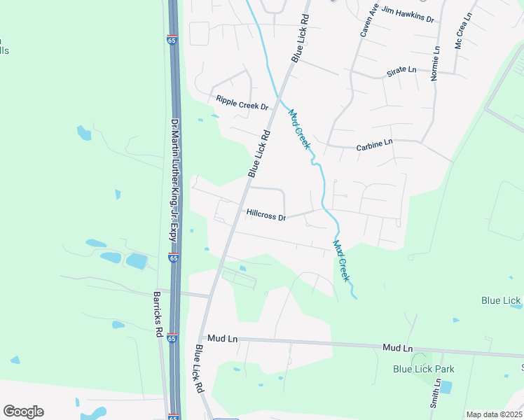 map of restaurants, bars, coffee shops, grocery stores, and more near 4113 Blue Lick Court in Louisville