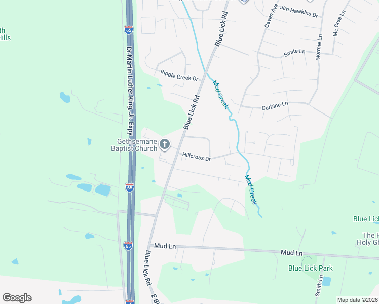 map of restaurants, bars, coffee shops, grocery stores, and more near 3613 Hillcross Drive in Louisville