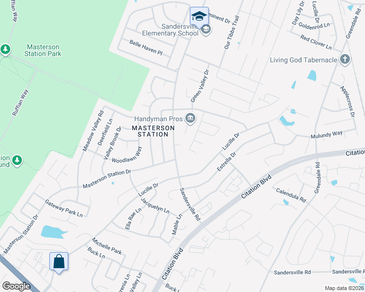 map of restaurants, bars, coffee shops, grocery stores, and more near 408 Sandersville Court in Lexington
