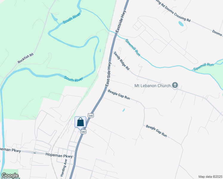 map of restaurants, bars, coffee shops, grocery stores, and more near 16 Beagle Gap Run in Waynesboro