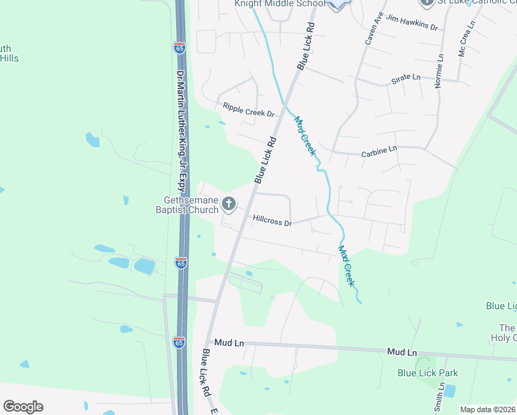 map of restaurants, bars, coffee shops, grocery stores, and more near 3613 Hillcross Drive in Louisville