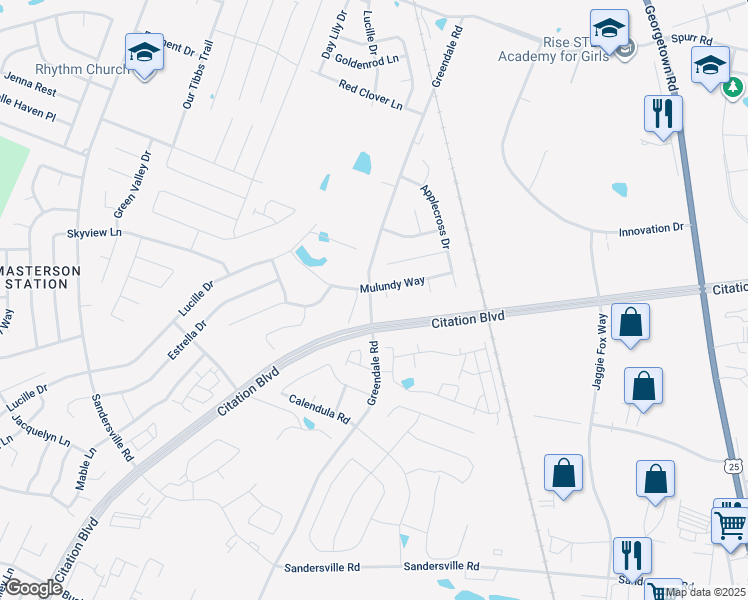 map of restaurants, bars, coffee shops, grocery stores, and more near 1200 Greendale Road in Lexington