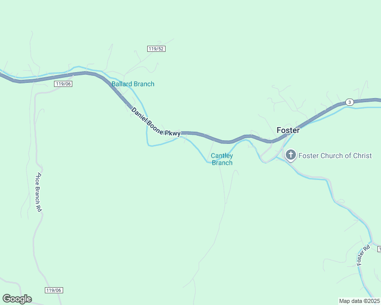 map of restaurants, bars, coffee shops, grocery stores, and more near 6310 Daniel Boone Parkway in Foster