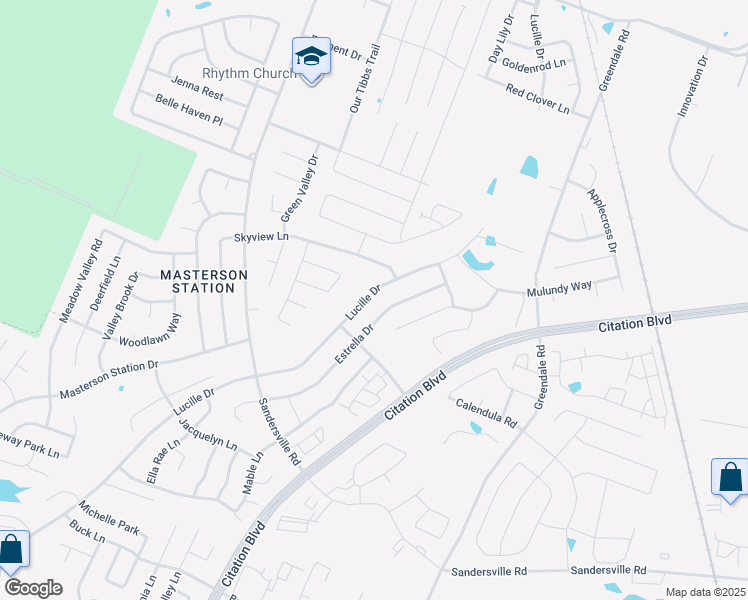 map of restaurants, bars, coffee shops, grocery stores, and more near 620 Estrella Drive in Lexington