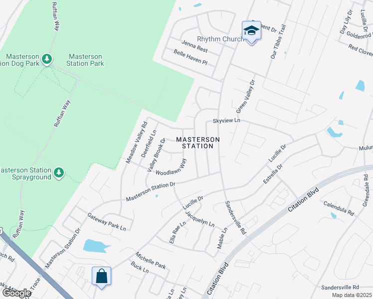 map of restaurants, bars, coffee shops, grocery stores, and more near 2700 Woodlawn Way in Lexington