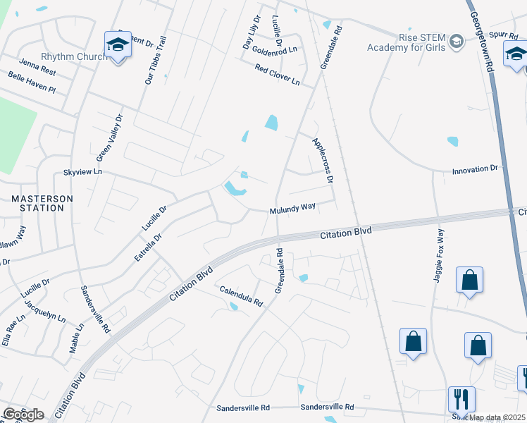 map of restaurants, bars, coffee shops, grocery stores, and more near 1200 Greendale Road in Lexington