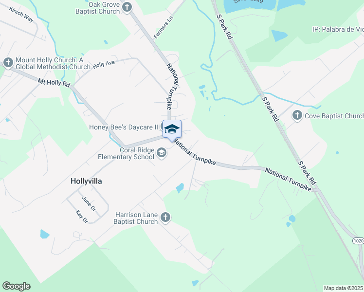 map of restaurants, bars, coffee shops, grocery stores, and more near 10618 National Turnpike in Louisville
