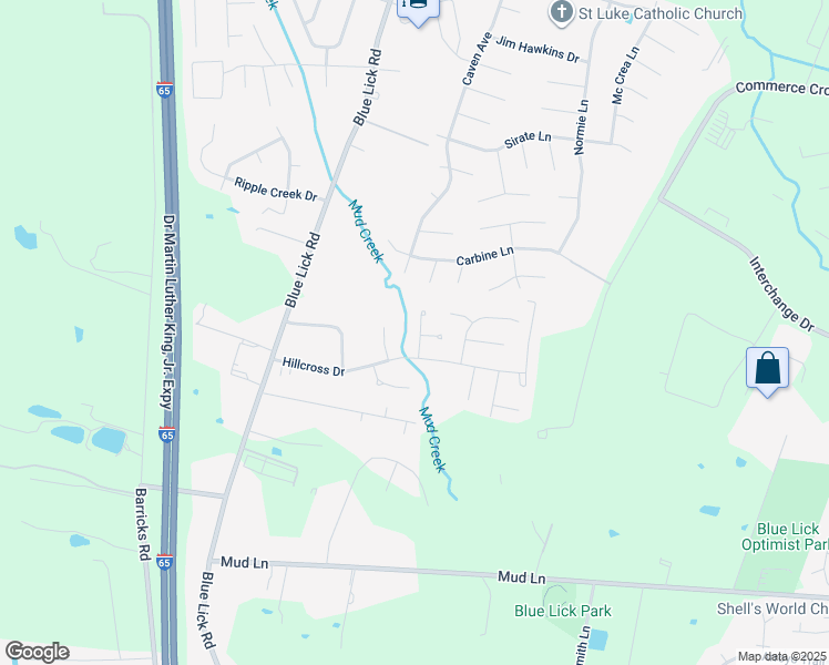 map of restaurants, bars, coffee shops, grocery stores, and more near 10512 Autumn Creek Place in Louisville
