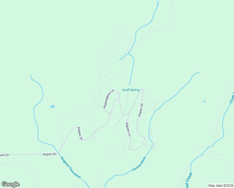map of restaurants, bars, coffee shops, grocery stores, and more near 22 Aspenglow Lane in Ridgway