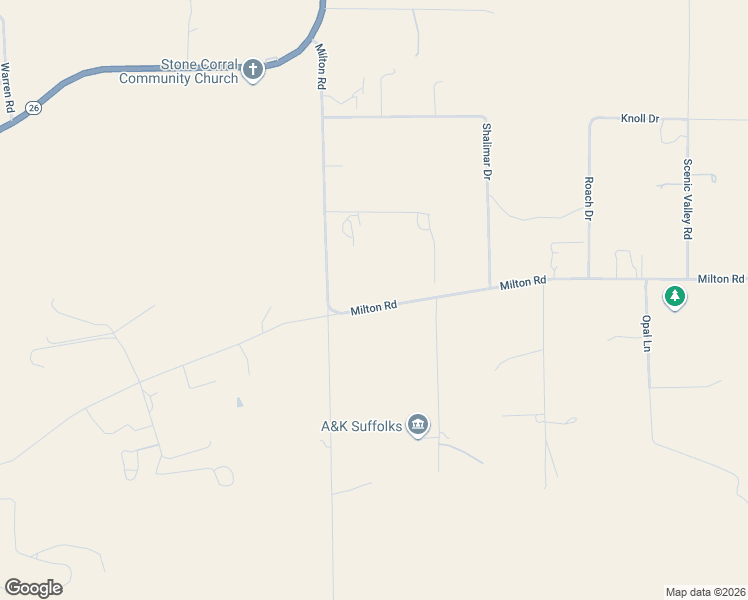 map of restaurants, bars, coffee shops, grocery stores, and more near 9909 Milton Road in Valley Springs