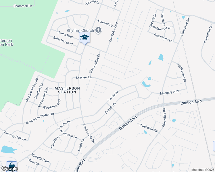 map of restaurants, bars, coffee shops, grocery stores, and more near 645 Kenova Trce in Lexington