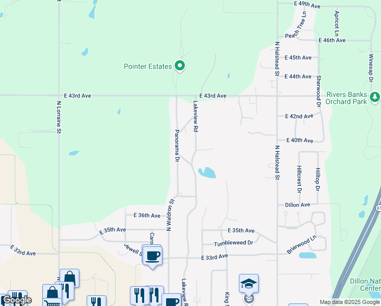 map of restaurants, bars, coffee shops, grocery stores, and more near 1 Martin Road in Hutchinson