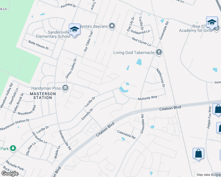 map of restaurants, bars, coffee shops, grocery stores, and more near 681 Lucille Drive in Lexington