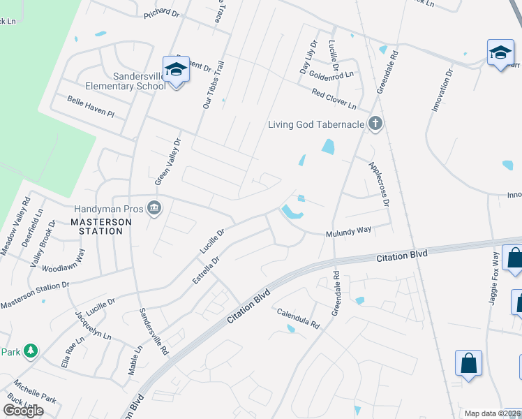 map of restaurants, bars, coffee shops, grocery stores, and more near 681 Lucille Drive in Lexington