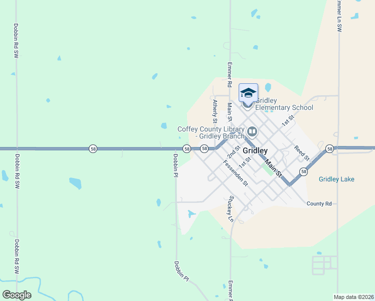 map of restaurants, bars, coffee shops, grocery stores, and more near Fressenden Street in Gridley